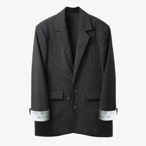 Slim Solid Blazers For Women Notched Collar Long Sleeve Patchwork Single Breasted Vintage Blazer Female Fashion