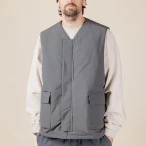 Still by Hand - Large Pocket Padded Vest - Blue Grey