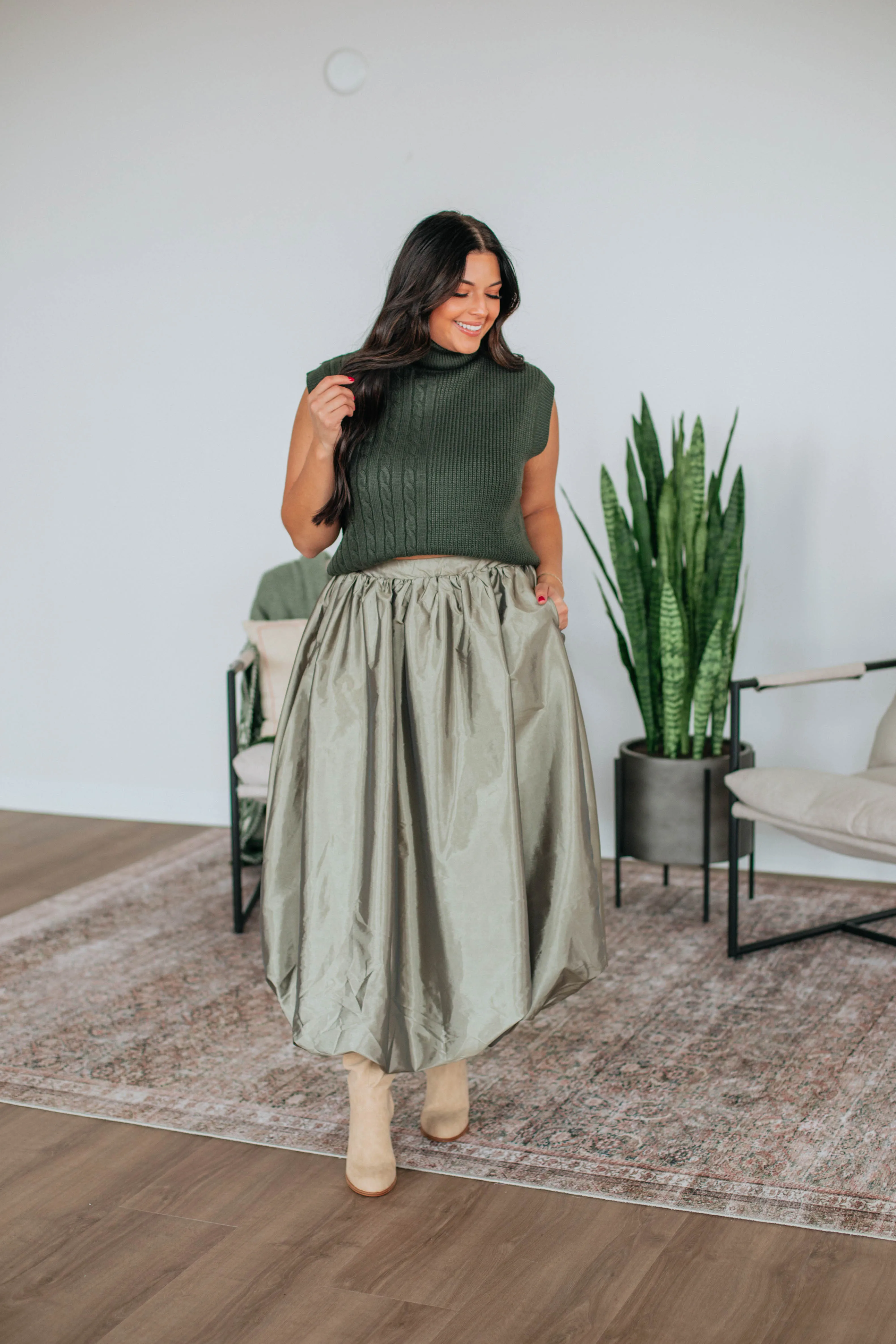 Stop & Stare Skirt - Olive