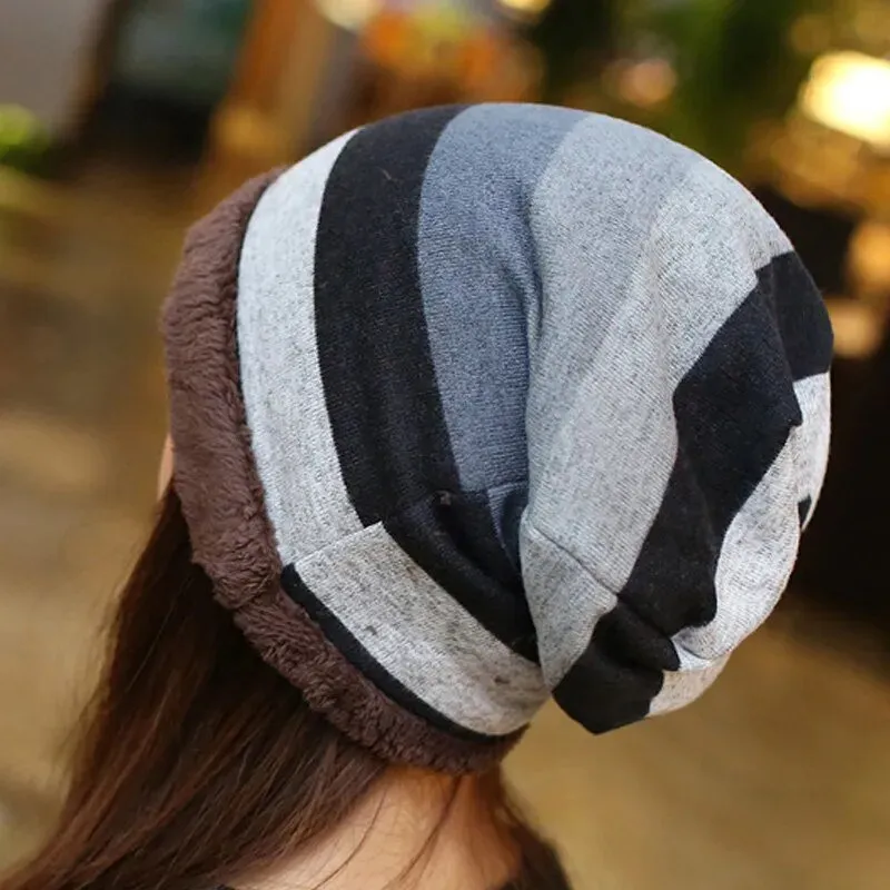 Stripped Beanie: Multicolored Slouchy Beanie