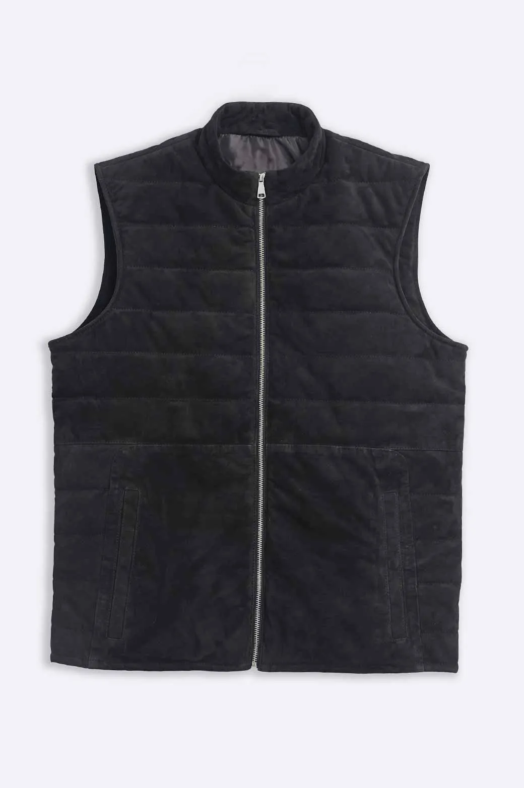 SUEDE ZIPPER GILET