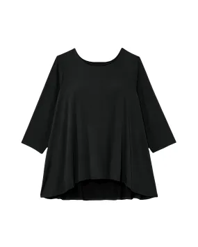 Suri 3/4 Sleeve Crew Neck Top | Black