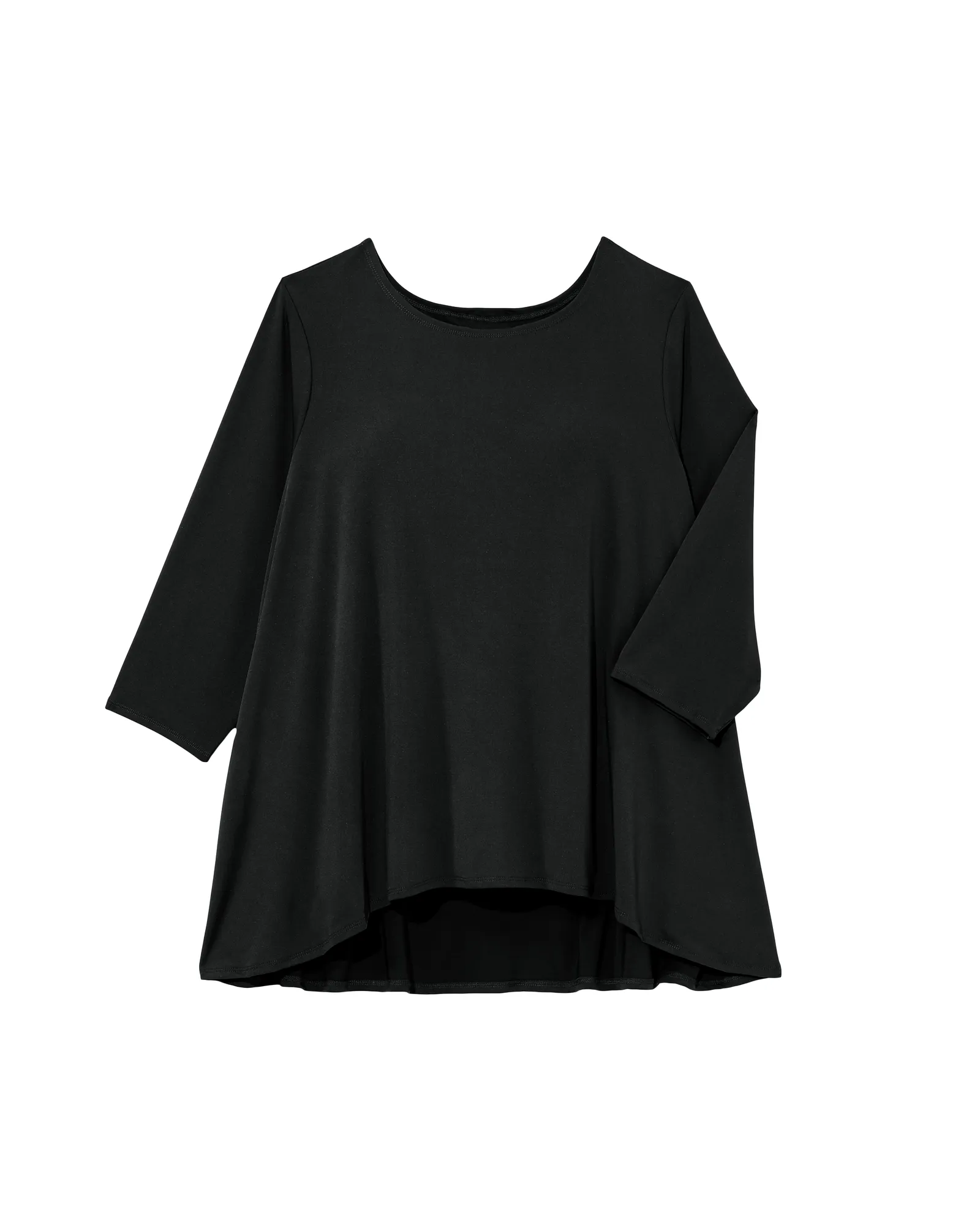 Suri 3/4 Sleeve Crew Neck Top | Black