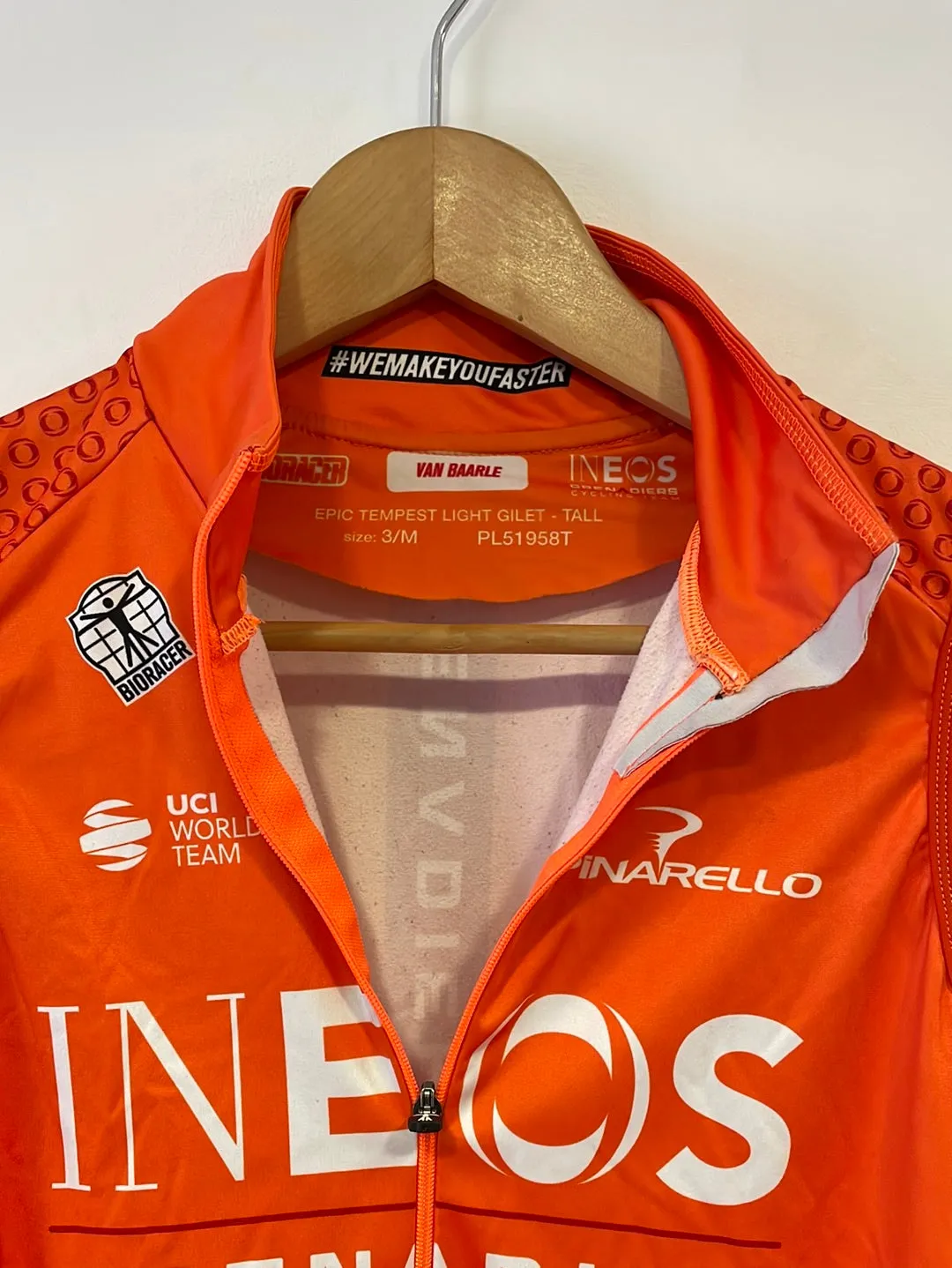 Team Ineos Grenadier | Bioracer Orange Epic Tempest Light Gilet - Tall - Used