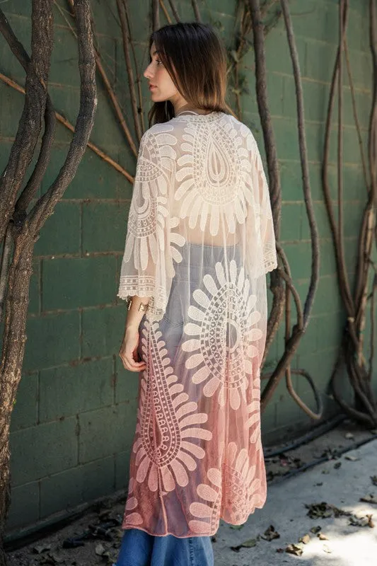 TEEK - Ombre Bohemian Lace Kimono