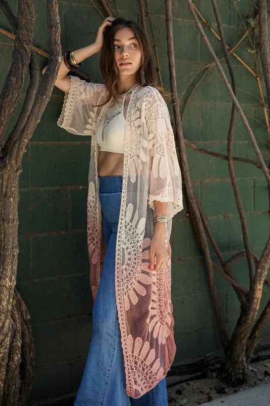 TEEK - Ombre Bohemian Lace Kimono