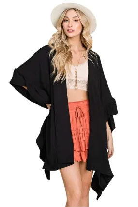 TEEK - Wide Sleeve Ruffle Kimono