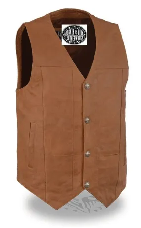 The "Bonanza" Western Style Brown Leather Vest