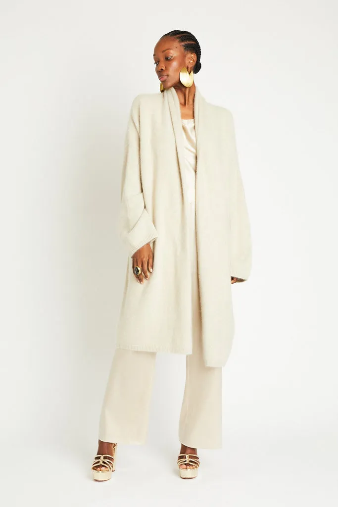 THERESA CASHMERE KNIT COAT - SHELL BEACH