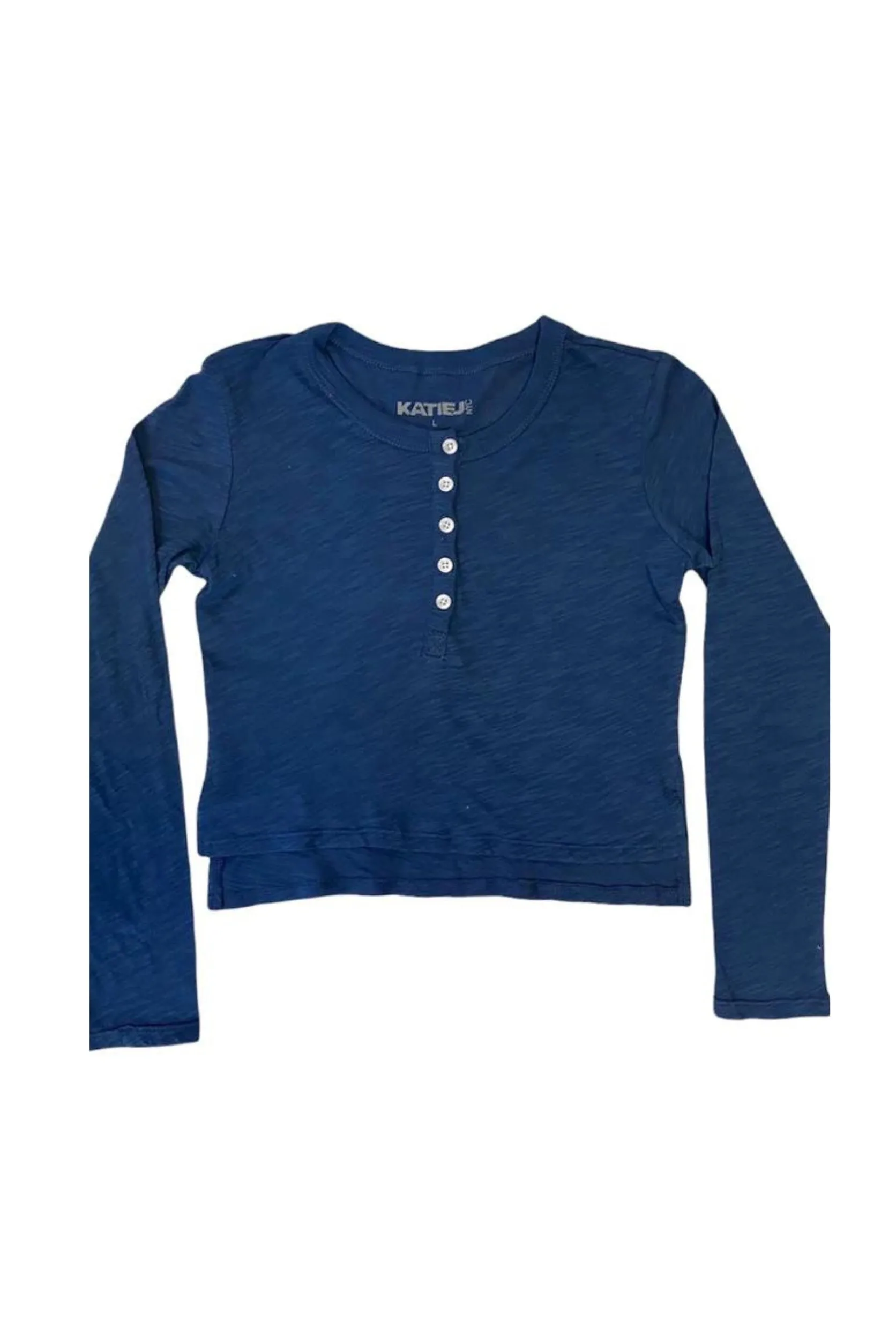 TWEEN FEARLESS CROP LONG SLEEVE HENLEY- FINAL SALE