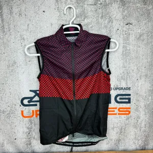 Twin Six Cat 6 Wind Vest Men's Small Zip Up Cycling Gilet Red Checkered