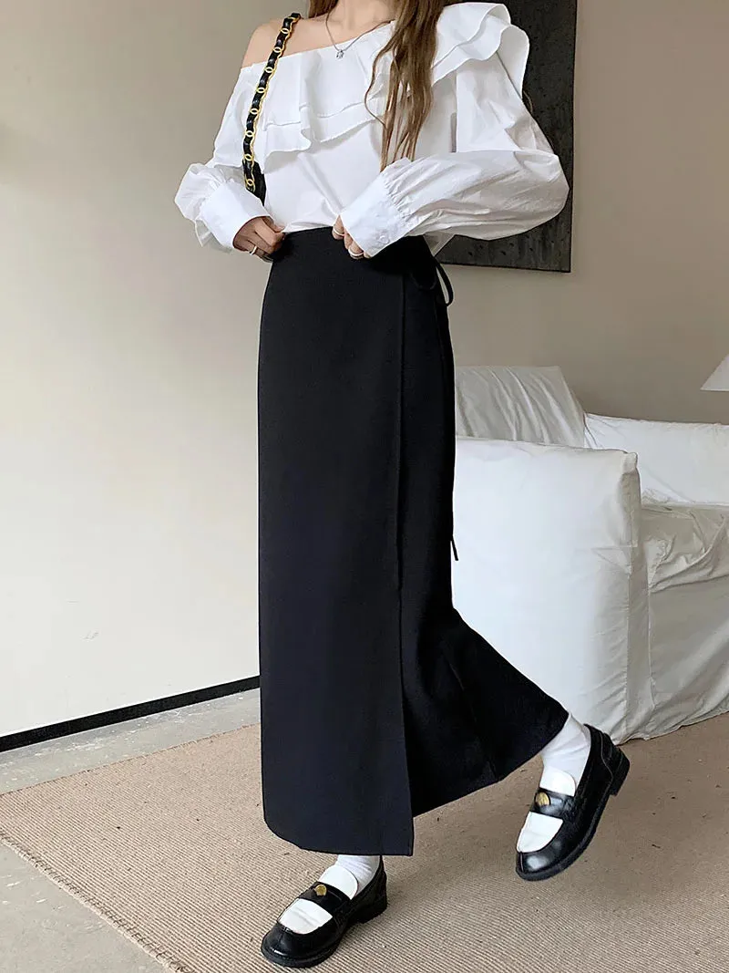 Uniwim 3Colors S-XL Irregular Long Skirt Women 2024 Summer Ankle Length Casual High Waist Pencil Long Skirts Female(L5143