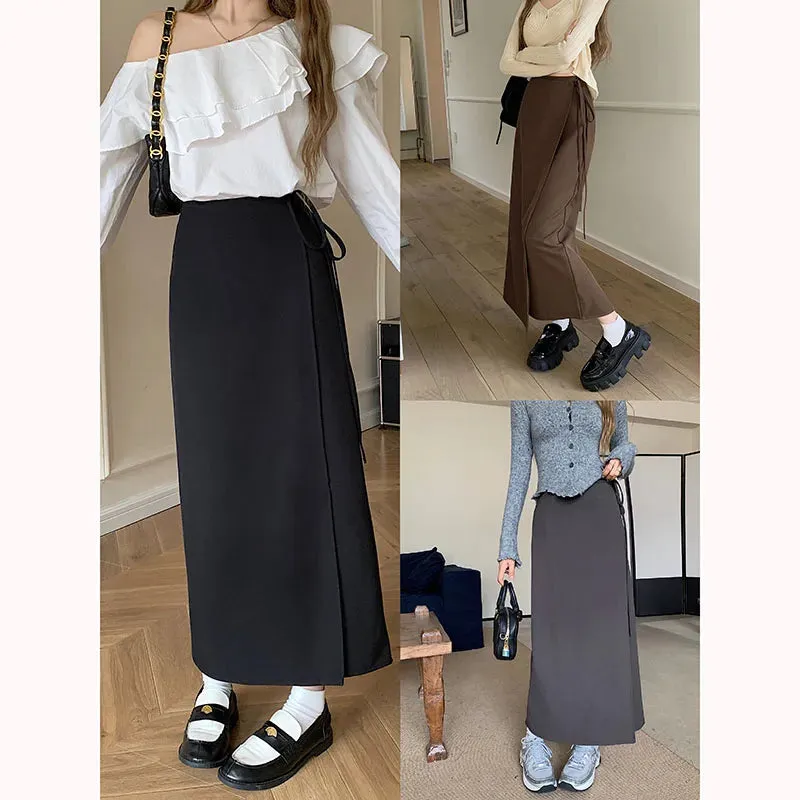 Uniwim 3Colors S-XL Irregular Long Skirt Women 2024 Summer Ankle Length Casual High Waist Pencil Long Skirts Female(L5143