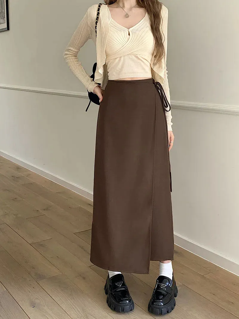 Uniwim 3Colors S-XL Irregular Long Skirt Women 2024 Summer Ankle Length Casual High Waist Pencil Long Skirts Female(L5143