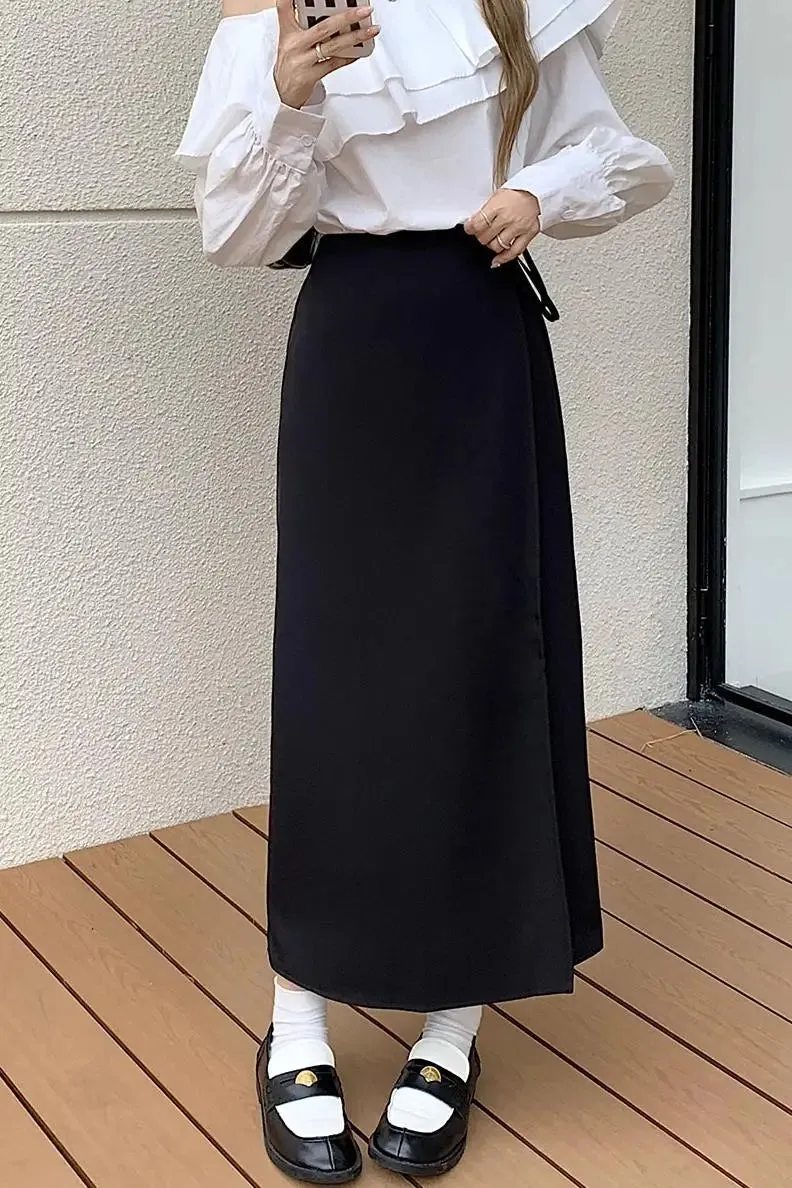 Uniwim 3Colors S-XL Irregular Long Skirt Women 2024 Summer Ankle Length Casual High Waist Pencil Long Skirts Female(L5143