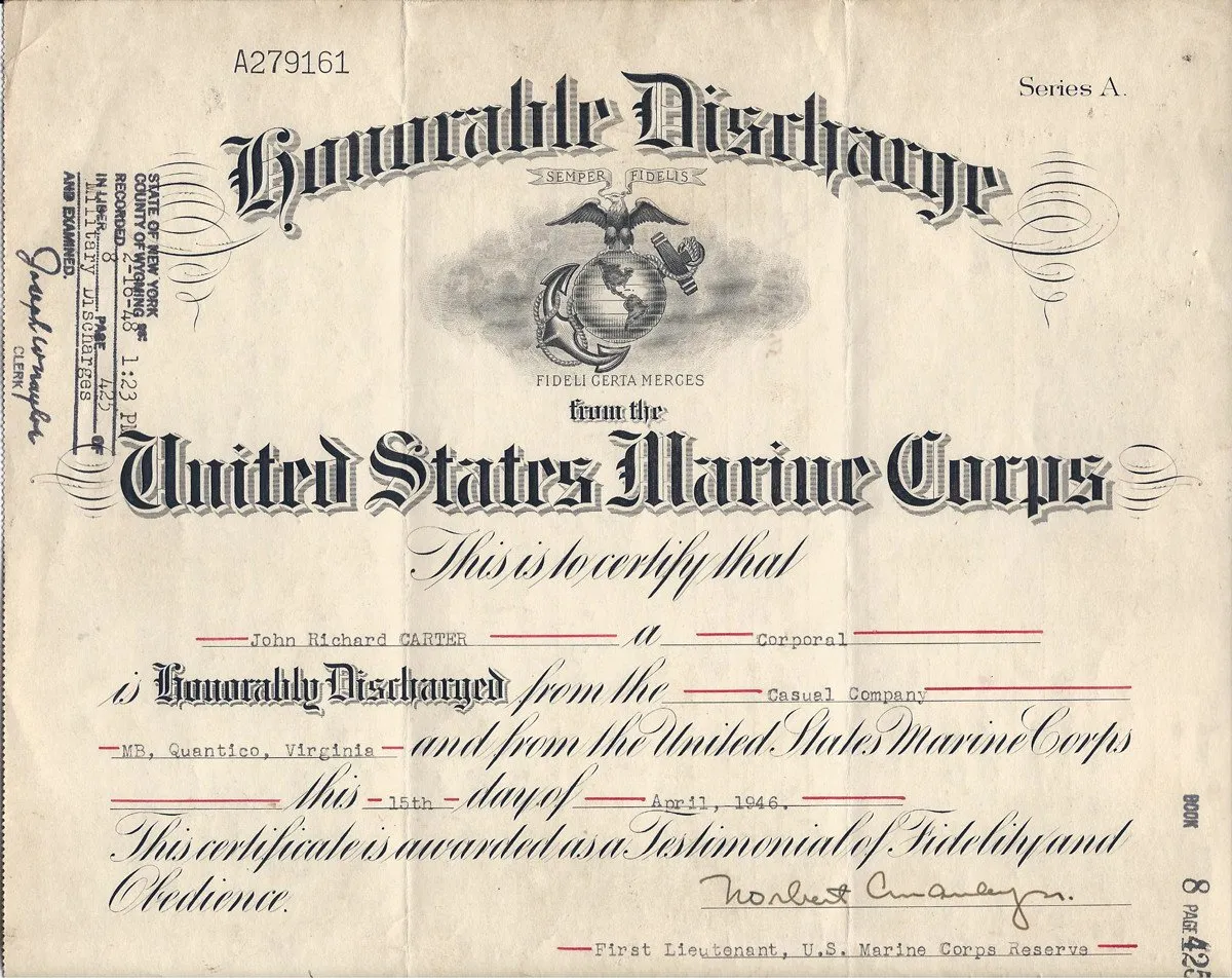 U.S. WWII USMC Corporal Named Grouping - Capture of Guadalcanal and Okinawa