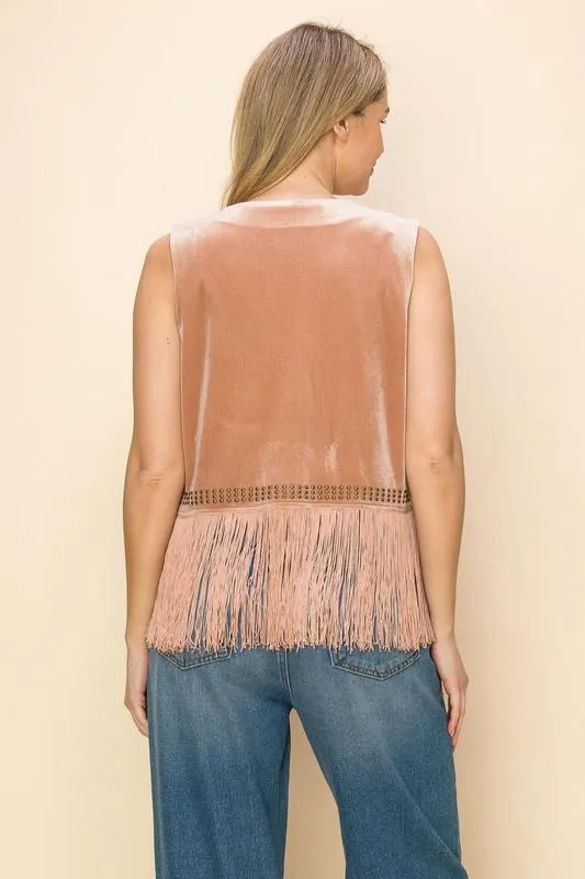 Velvet Fringe Vest