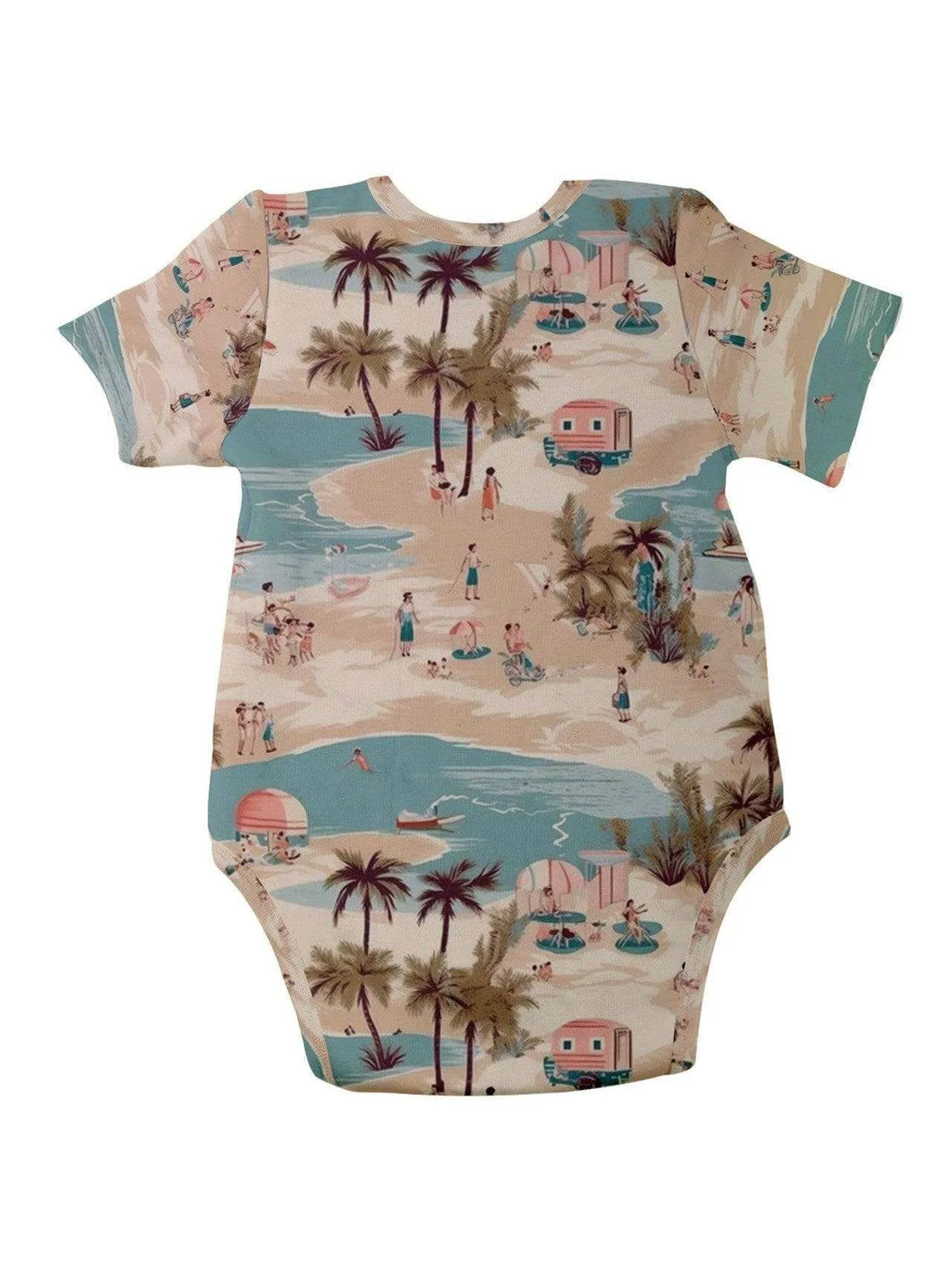 Vintage Vacation Baby Short Sleeve Onesie Bodysuit