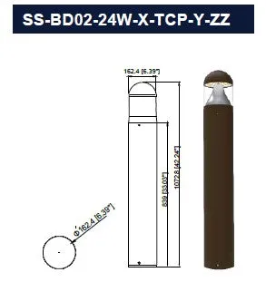 Walkway Bollard Lighting 41" (14w/19W/24W) and (3000K/4000K/5000K) TUNEABLE 0-10V Dimmable