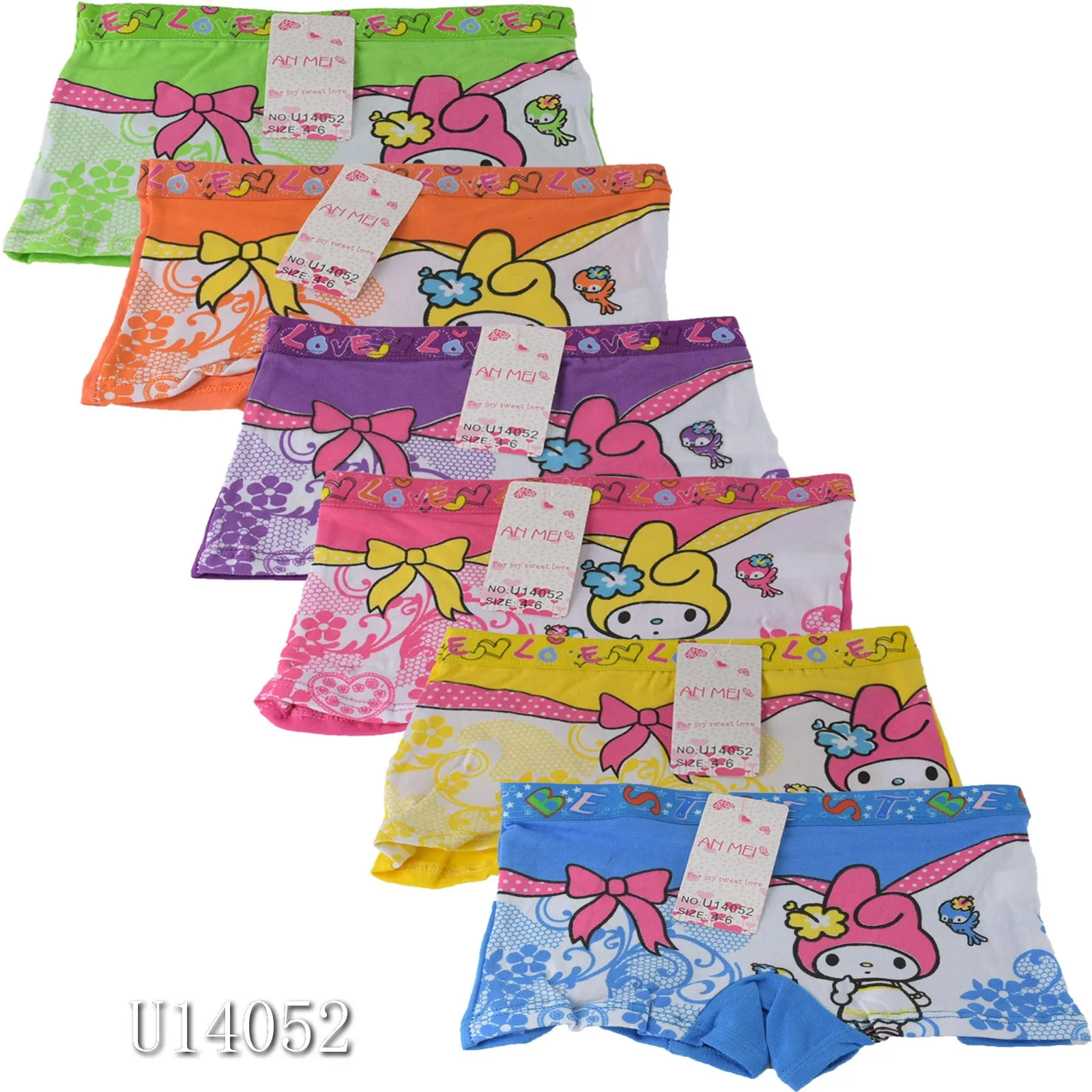 Wholesale Kids Girls Panties Underwear Shorties, U14052