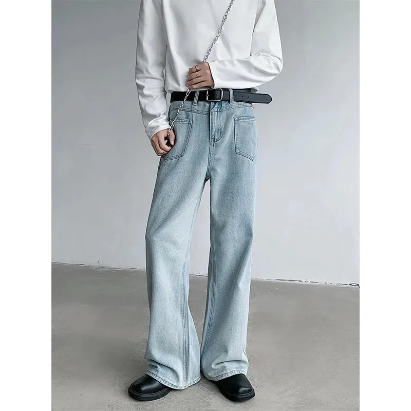 Wiaofellas  -  baggy jeans High Street Men's Denim Pants Loose Trousers Straight Flared Trousers Casual Male Bottom Fashion Menwear Autumn