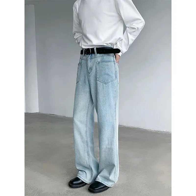 Wiaofellas  -  baggy jeans High Street Men's Denim Pants Loose Trousers Straight Flared Trousers Casual Male Bottom Fashion Menwear Autumn