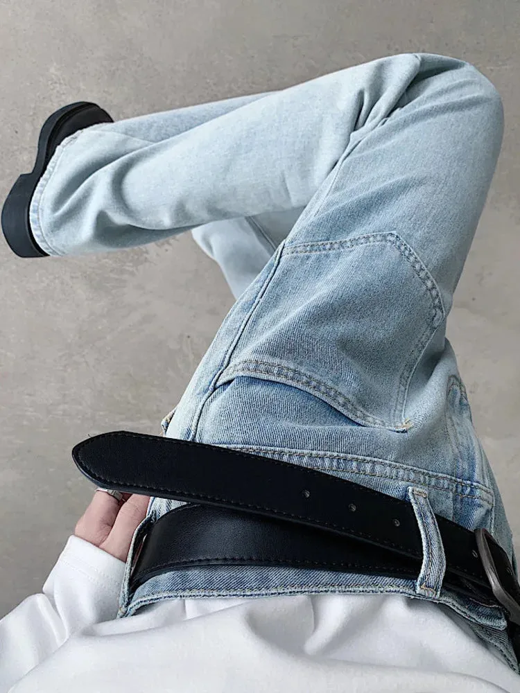 Wiaofellas  -  baggy jeans High Street Men's Denim Pants Loose Trousers Straight Flared Trousers Casual Male Bottom Fashion Menwear Autumn