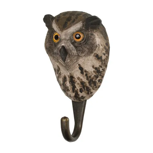 Wildlife Garden - Hand Carved Hook - Eagle Owl