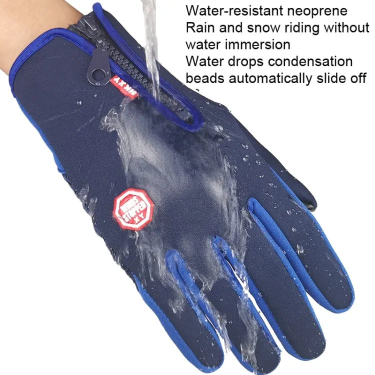 Winter Outdoor Riding Sports Waterproof Touch Screen Glove, Size: M(H043 Hemp Gray)