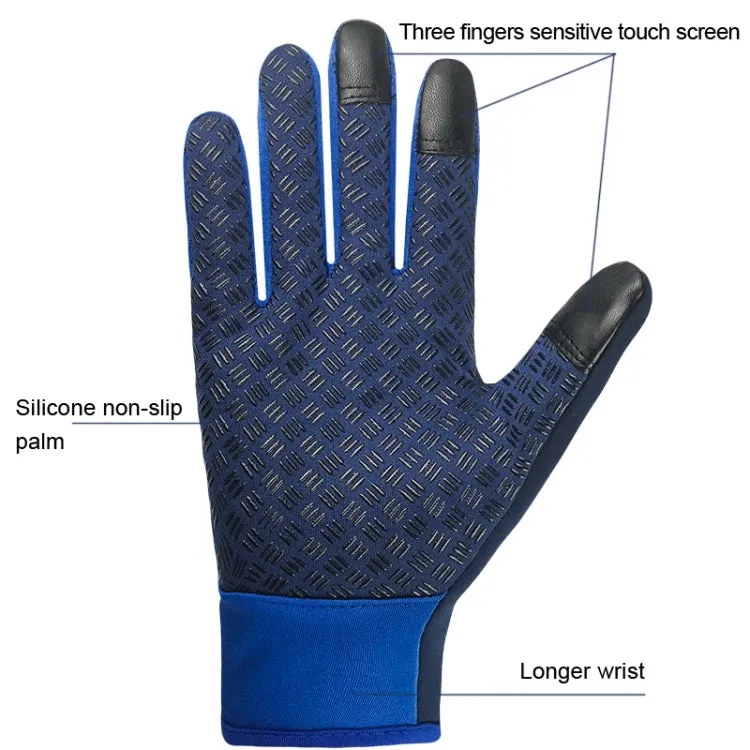 Winter Outdoor Riding Sports Waterproof Touch Screen Glove, Size: M(H043 Hemp Gray)