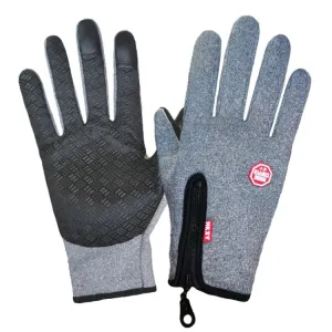 Winter Outdoor Riding Sports Waterproof Touch Screen Glove, Size: M(H043 Hemp Gray)