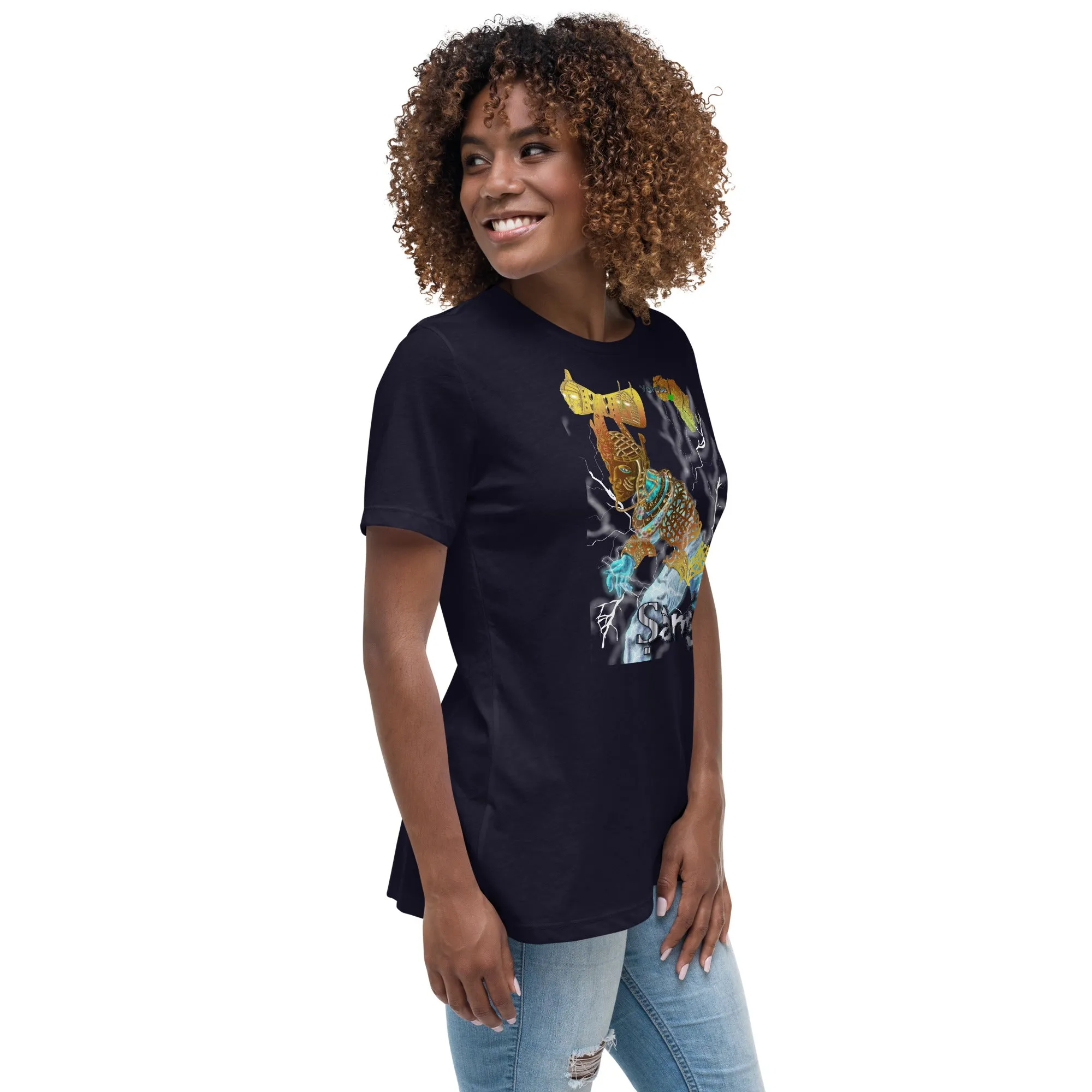 Women's Afrikkan Pantheon (African Gods) Ṣàngó graphic t-shirt (Shango)