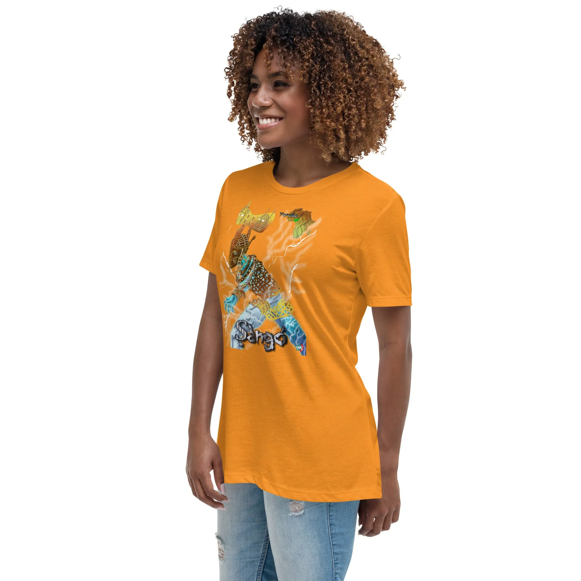 Women's Afrikkan Pantheon (African Gods) Ṣàngó graphic t-shirt (Shango)