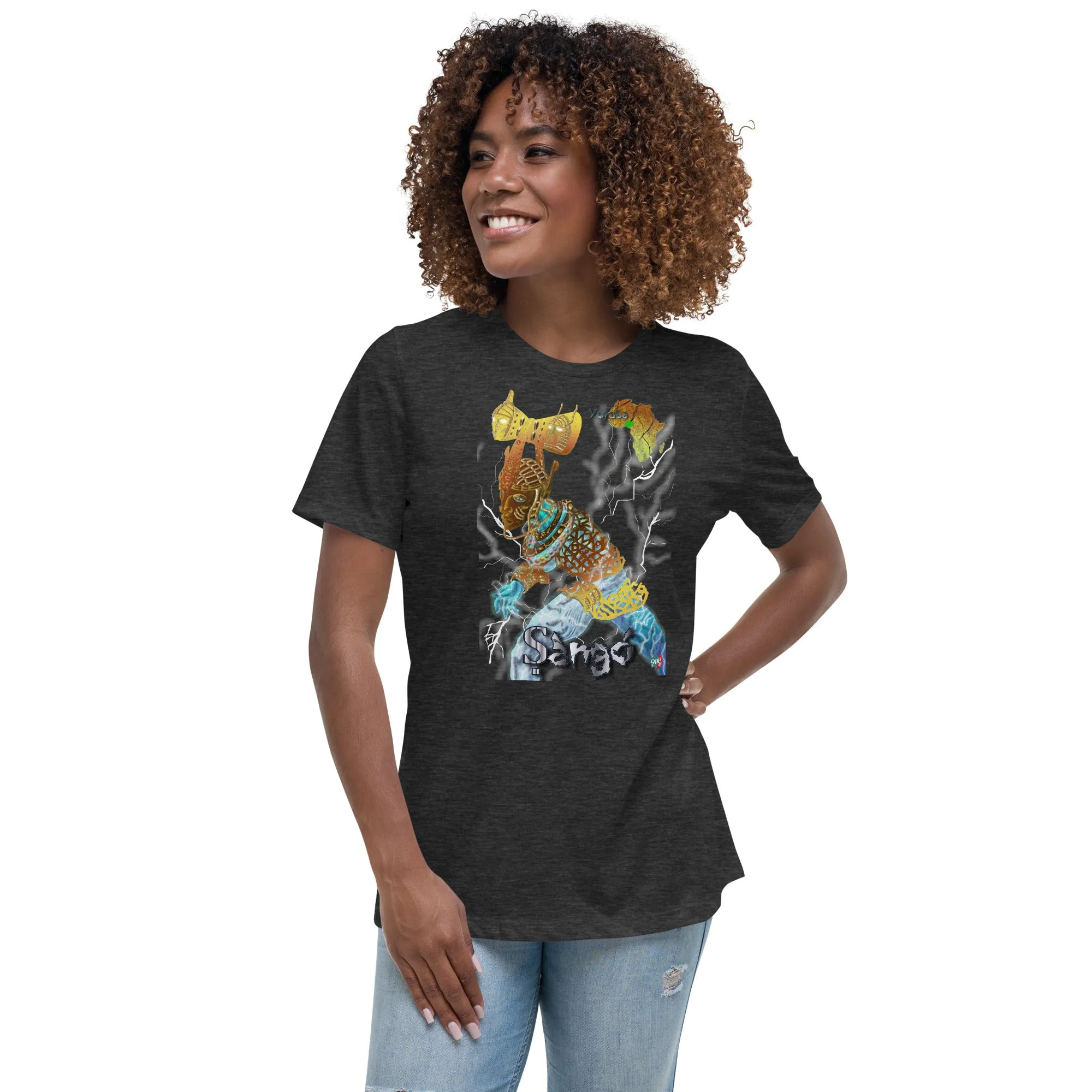 Women's Afrikkan Pantheon (African Gods) Ṣàngó graphic t-shirt (Shango)