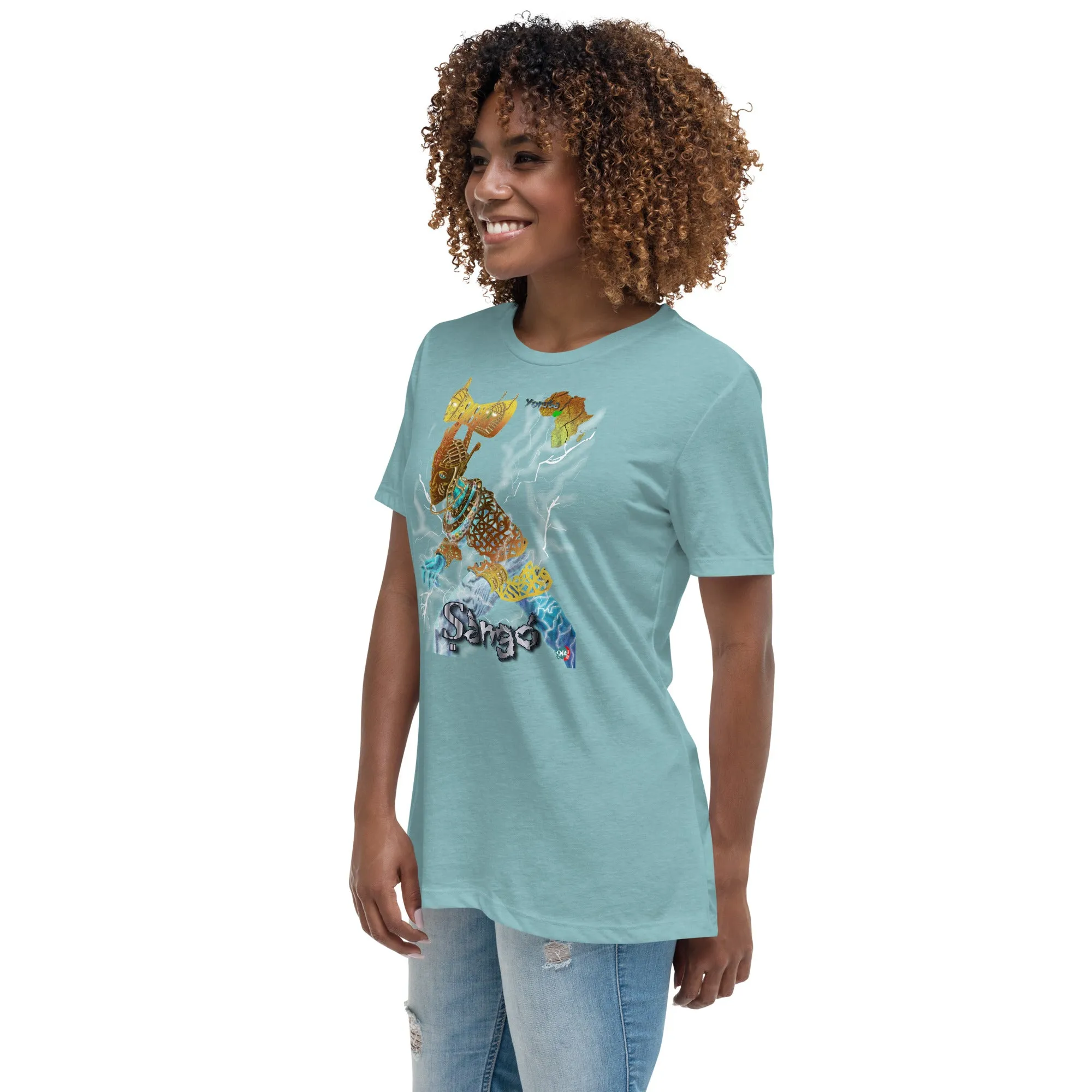 Women's Afrikkan Pantheon (African Gods) Ṣàngó graphic t-shirt (Shango)