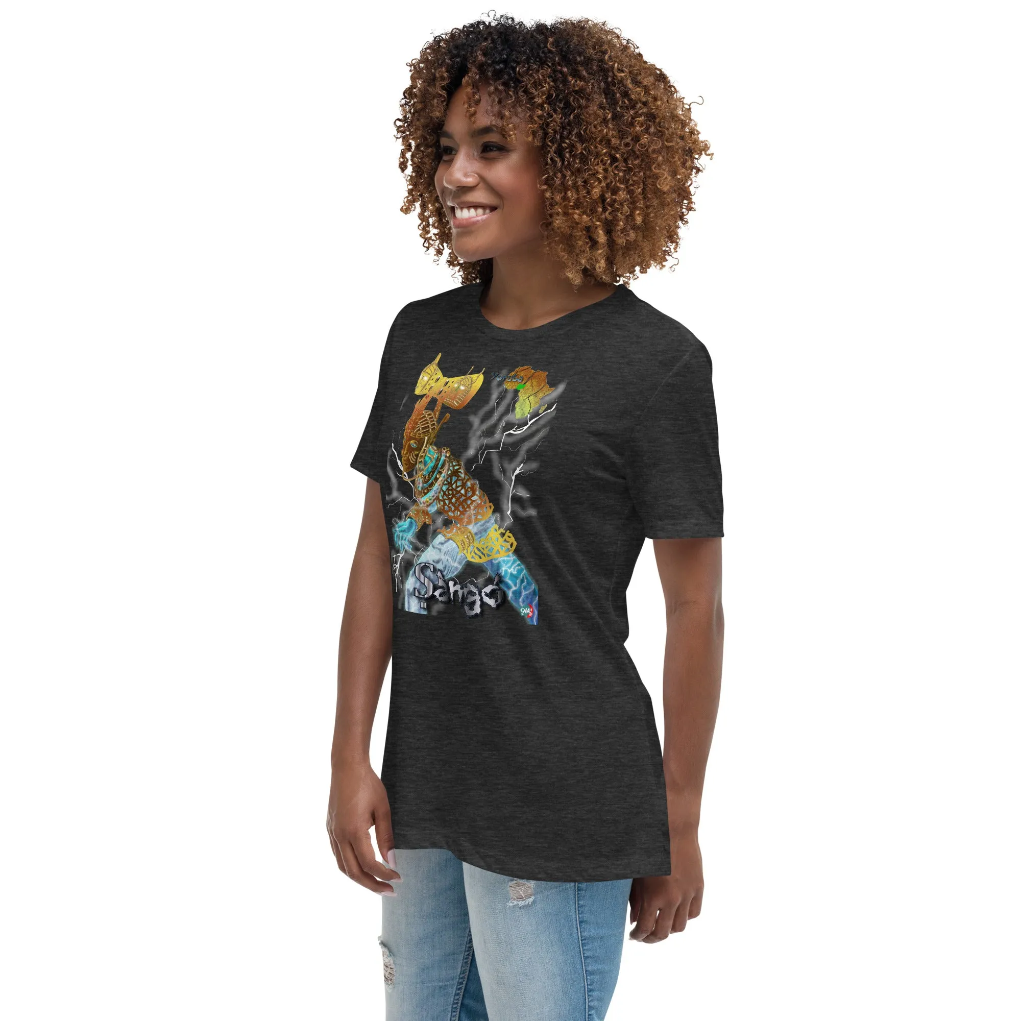 Women's Afrikkan Pantheon (African Gods) Ṣàngó graphic t-shirt (Shango)