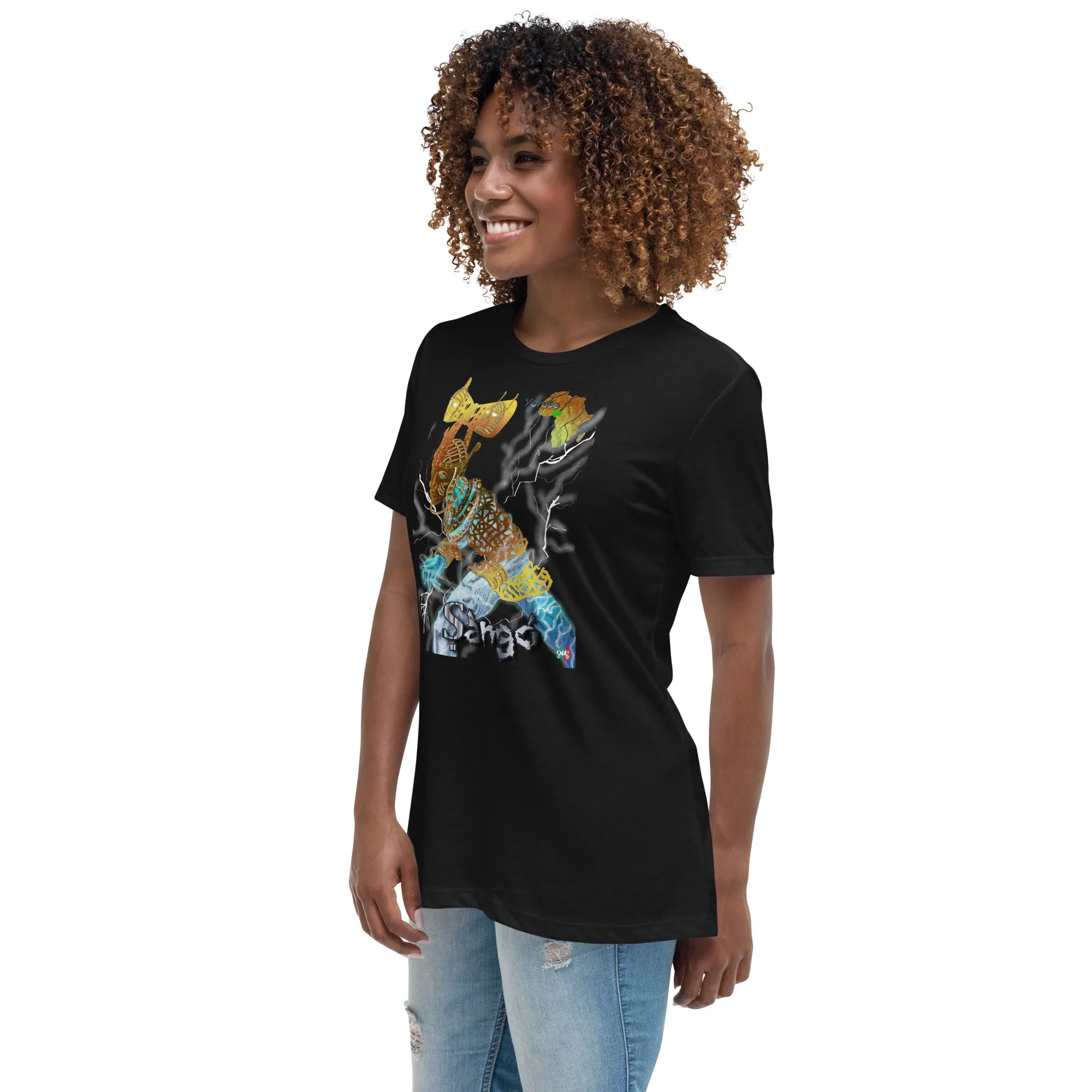 Women's Afrikkan Pantheon (African Gods) Ṣàngó graphic t-shirt (Shango)