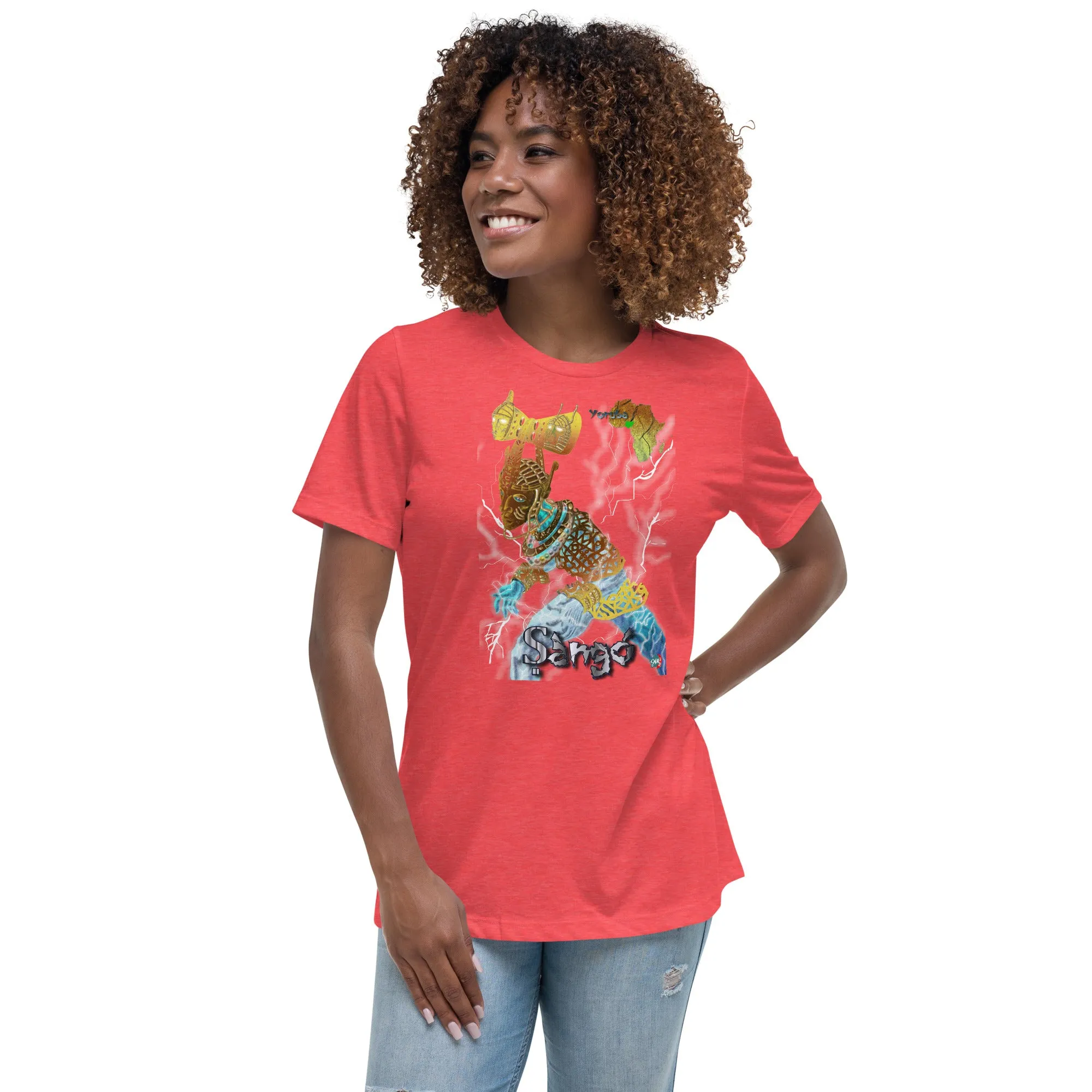 Women's Afrikkan Pantheon (African Gods) Ṣàngó graphic t-shirt (Shango)