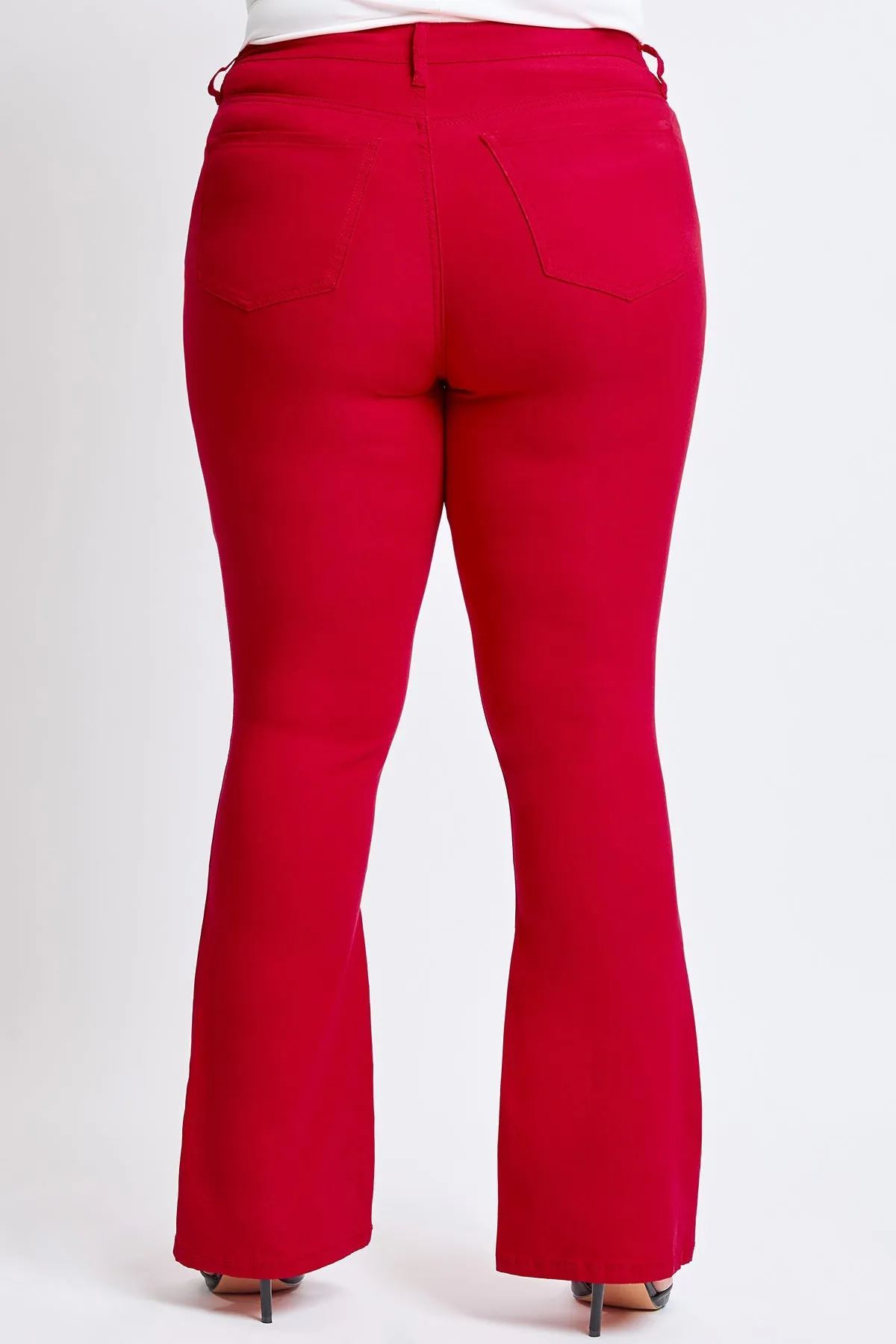 Women´s Plus Size Hyperstretch Flare Pants, Ruby Red