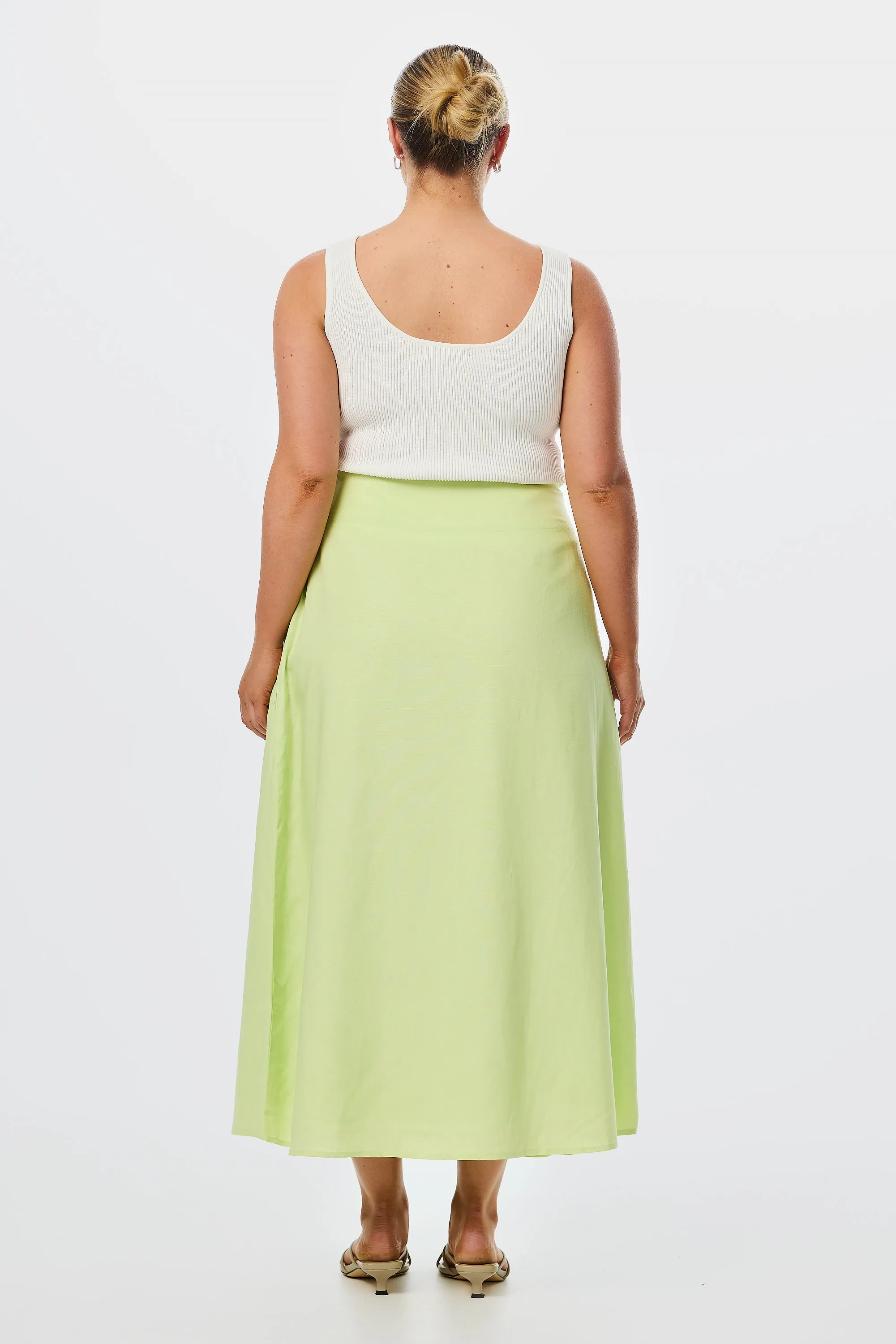 Wrap Midi Skirt - Lime