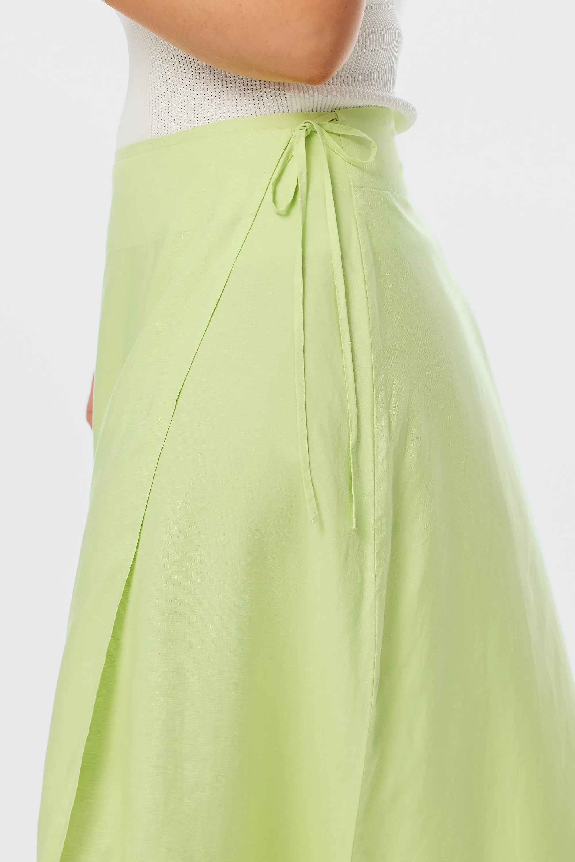 Wrap Midi Skirt - Lime