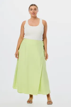 Wrap Midi Skirt - Lime