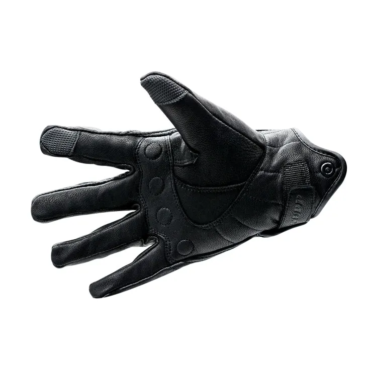 WUPP CS-1047A Motorcycle Racing Cycling Windproof Leather Full Finger Gloves, Size:L(Black)