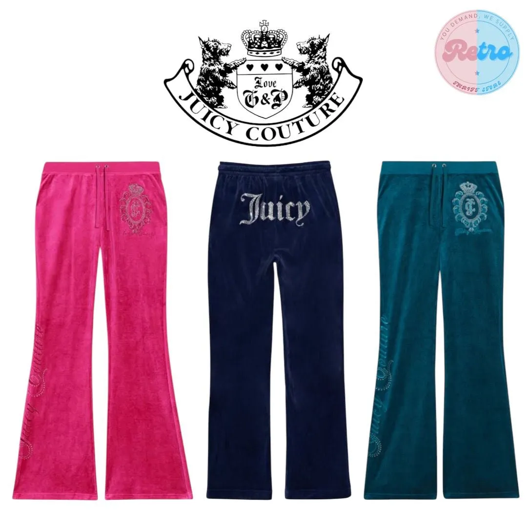 Y2K Juicy Couture Flared Track Pants: 50 Pcs