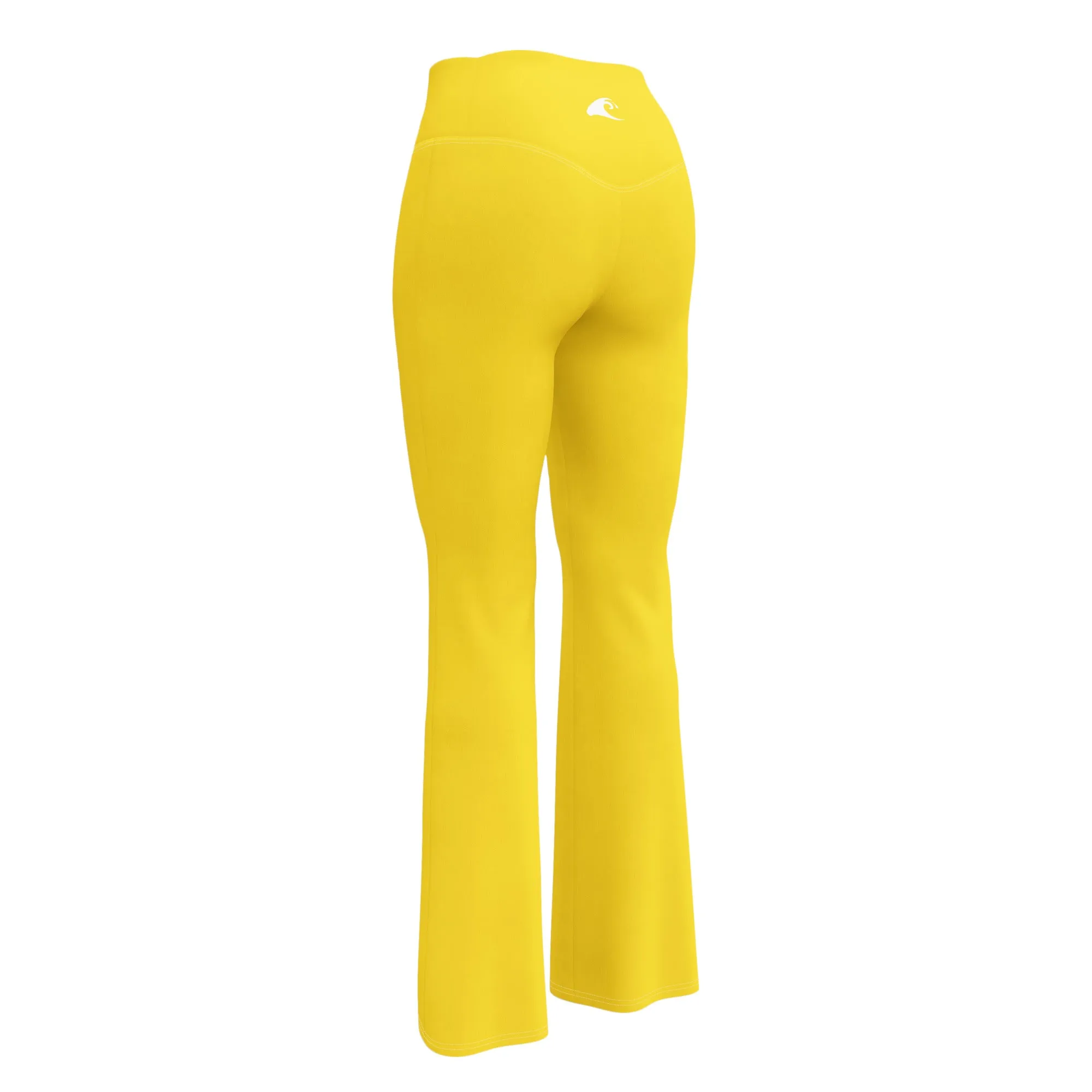 Yellow Flare Leggings with Extremely Stoked Epic Wave Logo