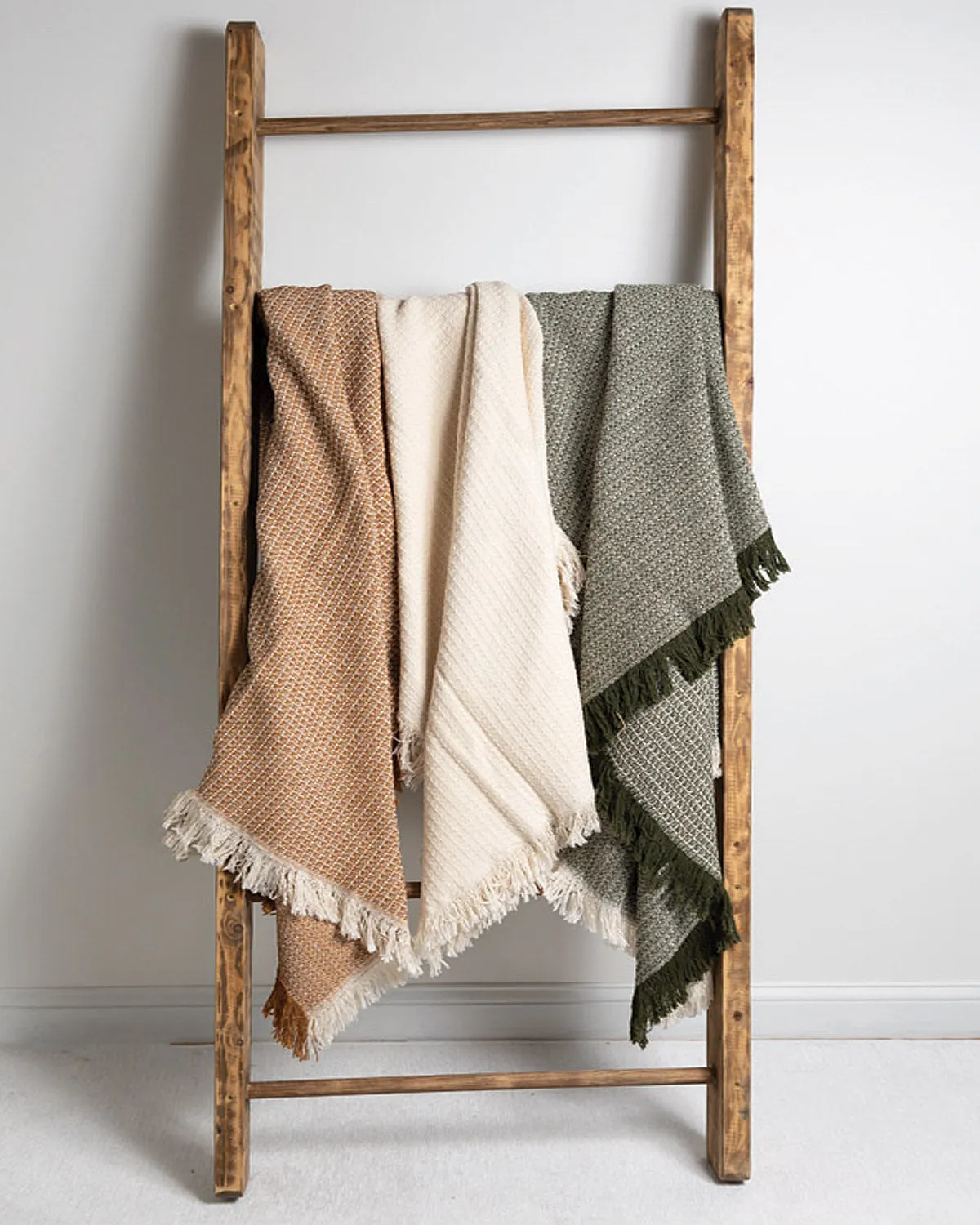 Zig Zag Bronze Woven Cotton Throw Blanket