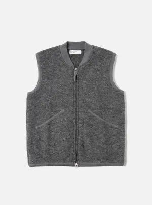 ZIP WAISTCOAT WOOL FLEECE GREY / UNIVERSAL WORKS